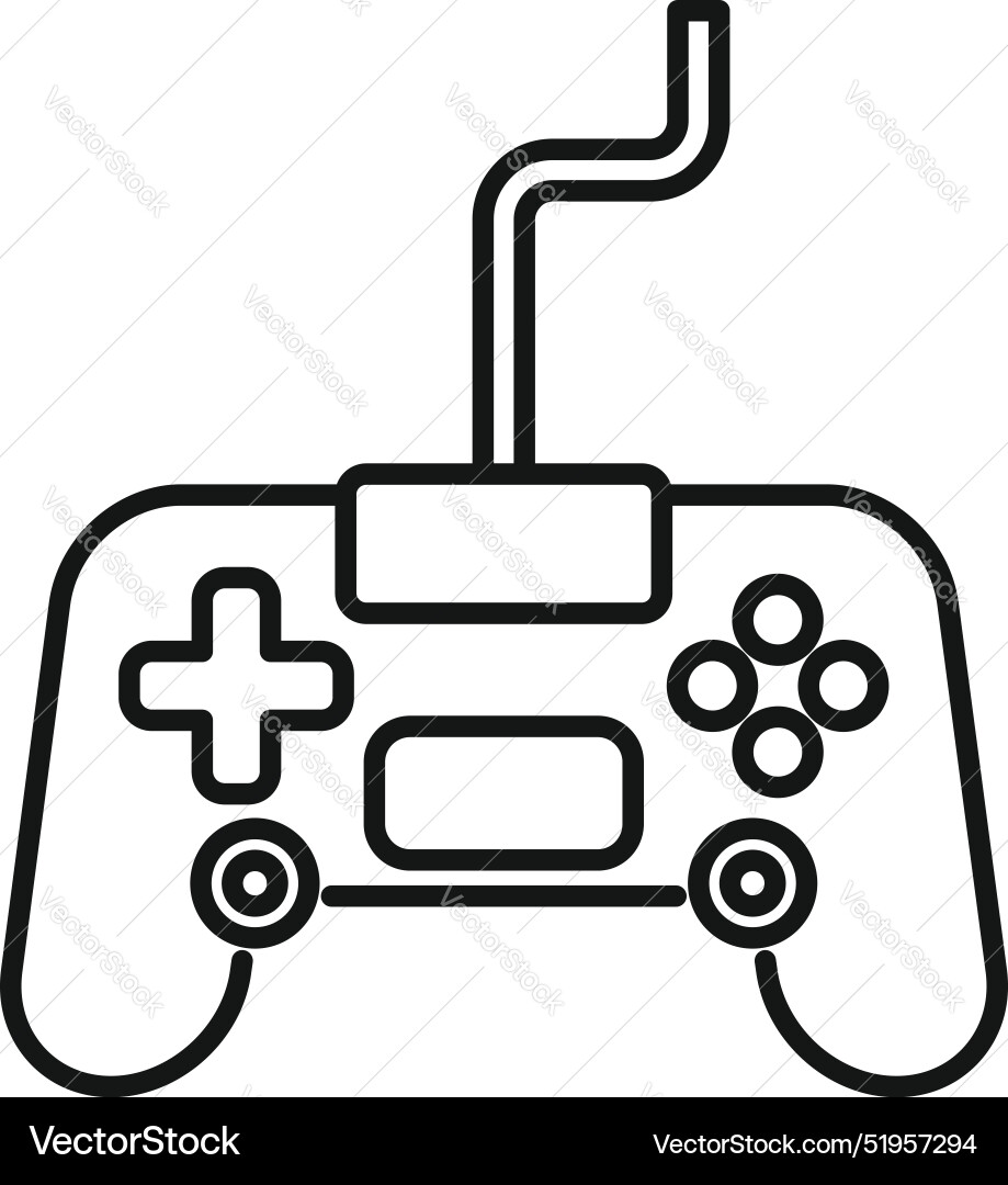 Wired gaming controller featuring buttons Wired gaming controller featuring buttons vector image