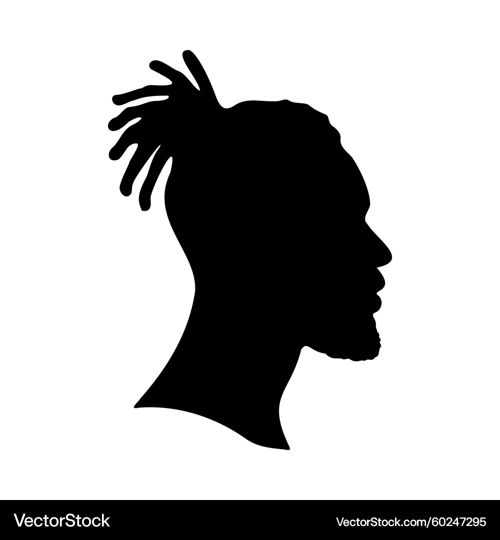 African Man Profile Silhouette – Royalty-Free Vector | VectorStock, image size:1000x1080
