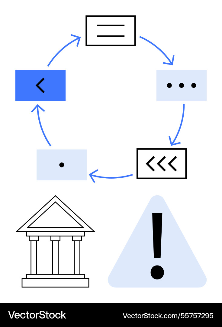 Circular process flow with arrows steps Circular process flow with arrows steps vector image