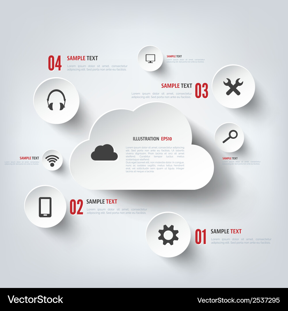 Cloud Computing Icons - Modern Background vector image