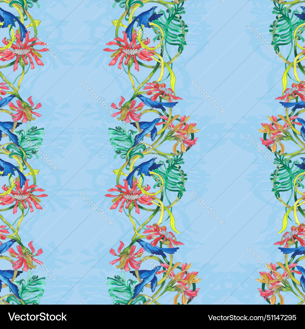 Seamless pattern of drawn intertwined Vector Image