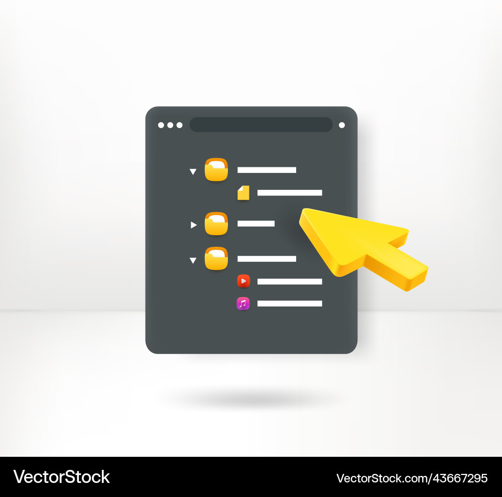 Searching a file in folder 3d concept Searching a file in folder 3d concept vector image