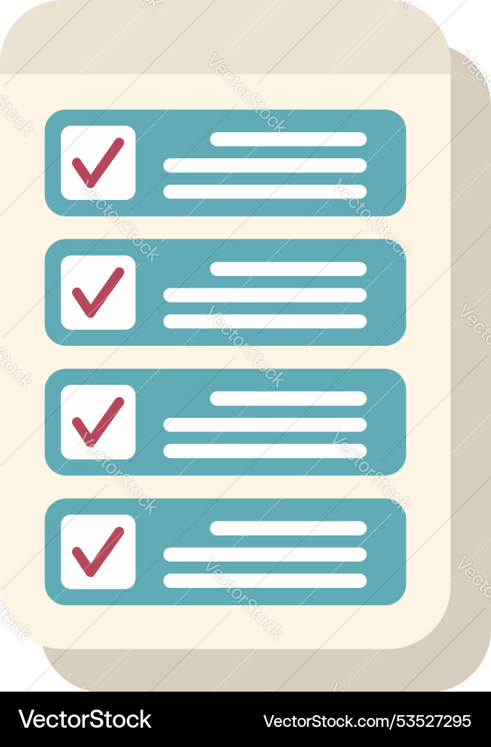 Smartphone showing checklist with checked boxes Smartphone showing checklist with checked boxes vector image