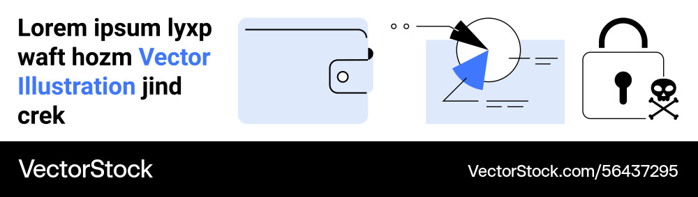 Wallet with analytics graph and locked system icon vector image