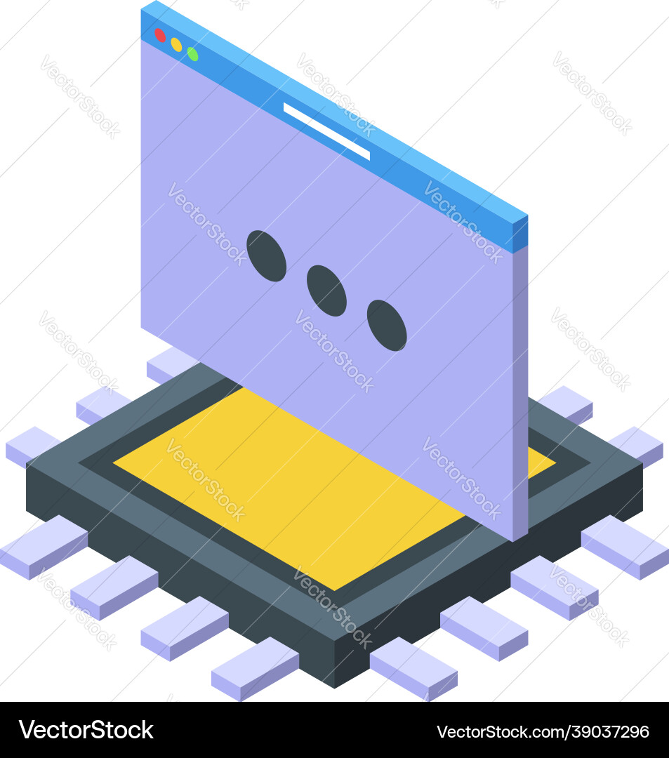 Code-Prozessor-Icon isometrischer Computer Code-Prozessor-Icon isometrischer Computer vektorbild