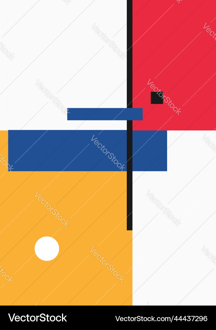 Composition from simple geometry and base colors Vector Image