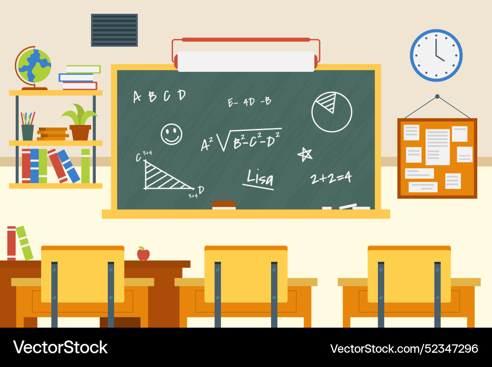 Empty school class background for video Vector Image