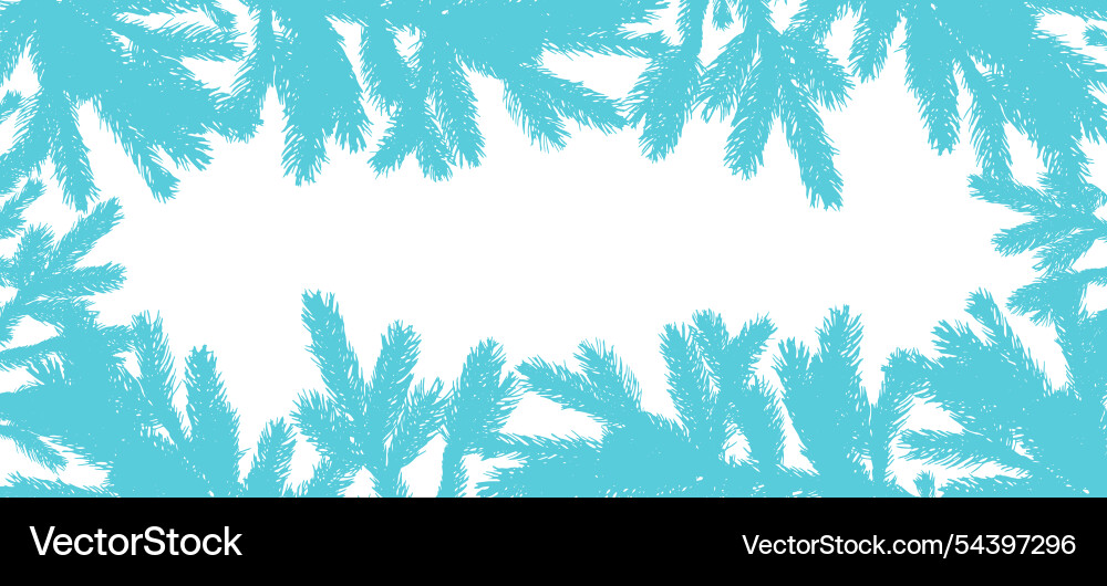 Frame of coniferous branches spruce trees vector image