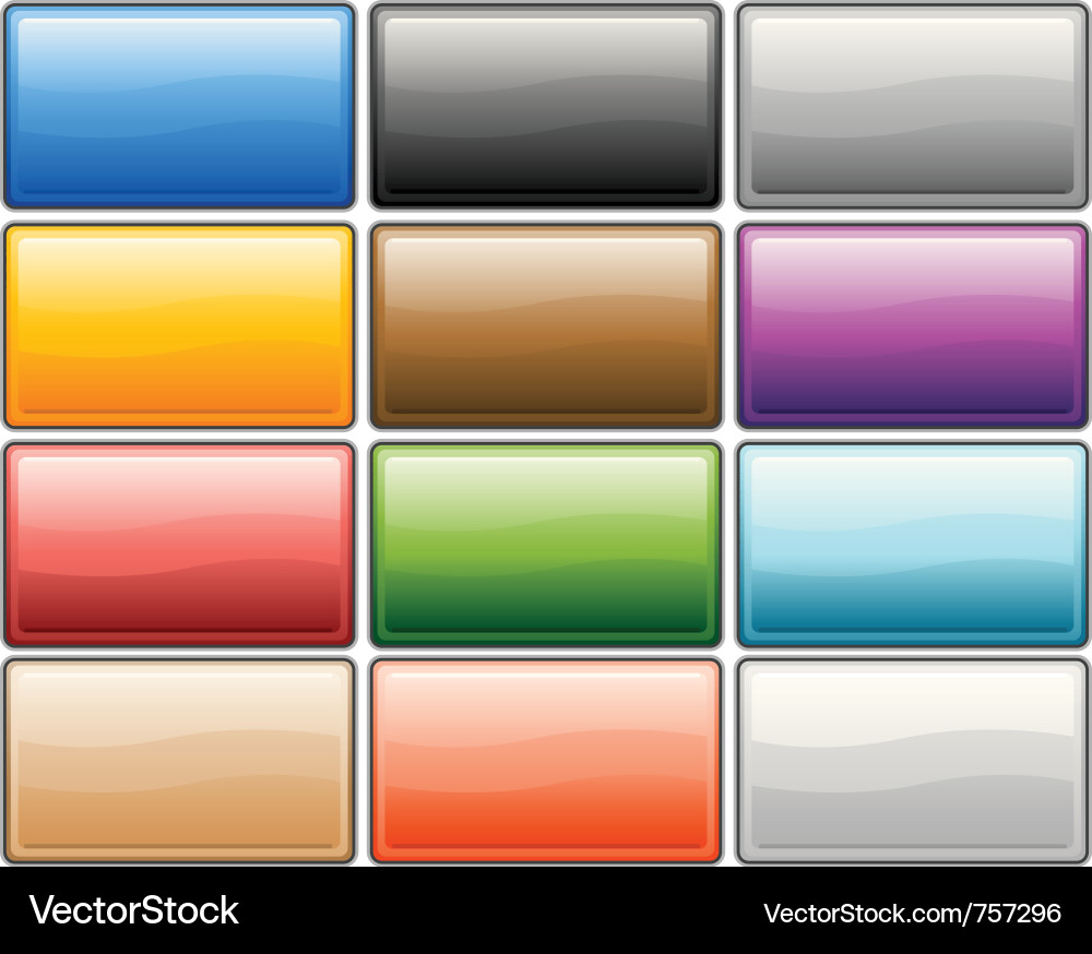 Glossy media internet buttons vector image