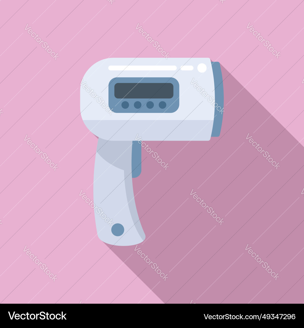 Gun scan device icon flat temperature Gun scan device icon flat temperature Vector Image