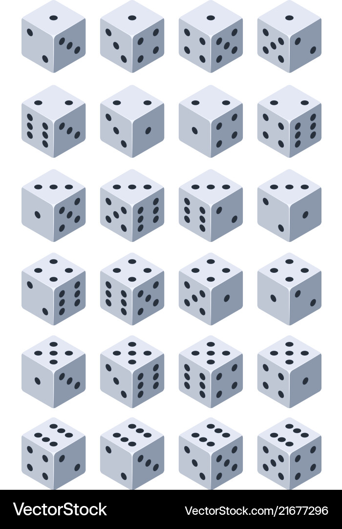 Isometric Dice Set - Game Elements vector image