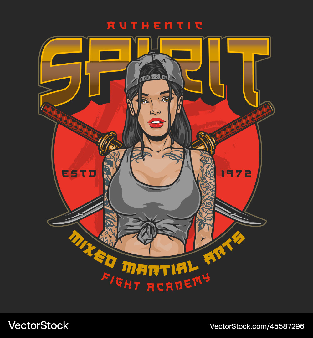 Katana Warrior Portrait Vector Image