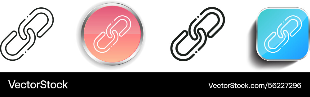 Link icon thin linear regular and button style vector image