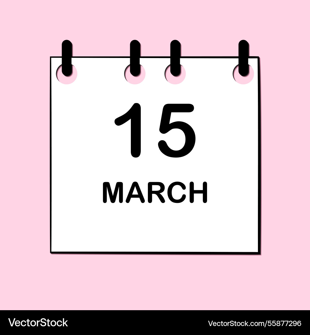 March 15 daily calendar icon for design simple March 15 daily calendar icon for design simple Vector Image