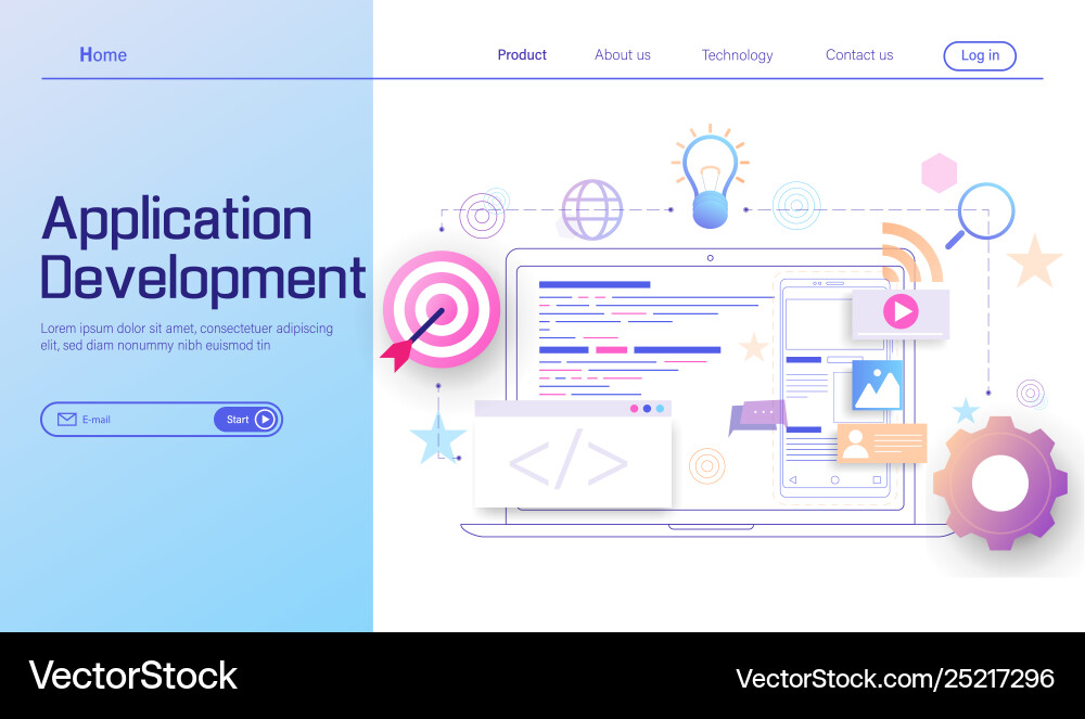 Mobile App Development & Coding vector image
