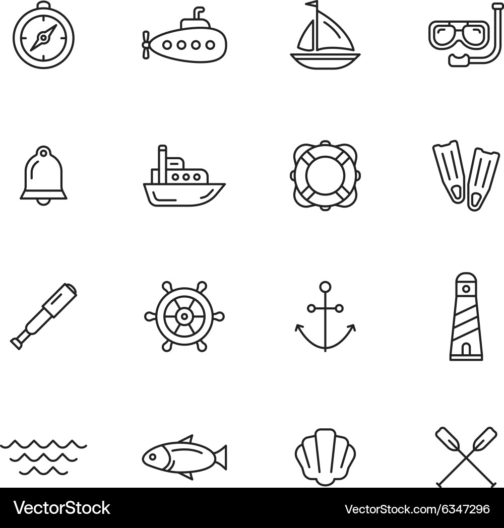 Nautical Icon Set Vector Image