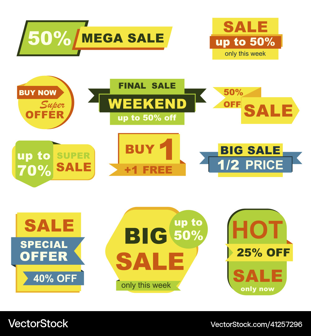 Super offer badges set mega sale only this week Super offer badges set mega sale only this week vector image