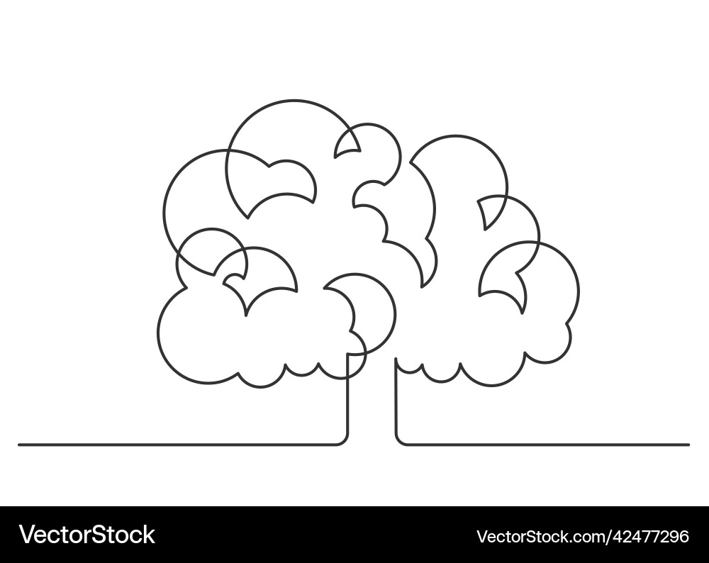 Tree Brain - Single Line Art vector image