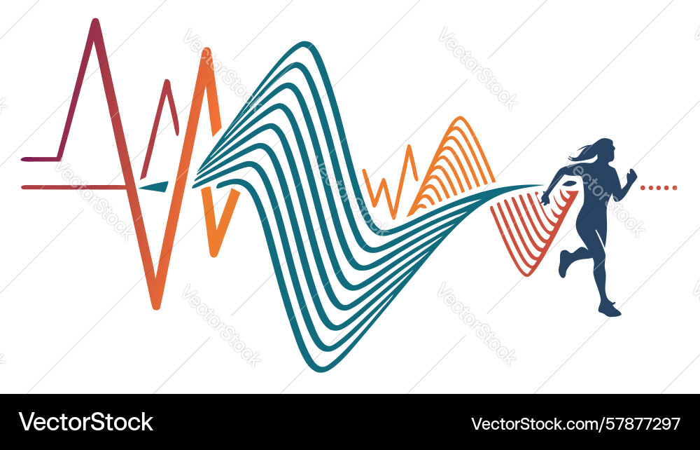 Abstract sound wave with person audio interaction Vector Image