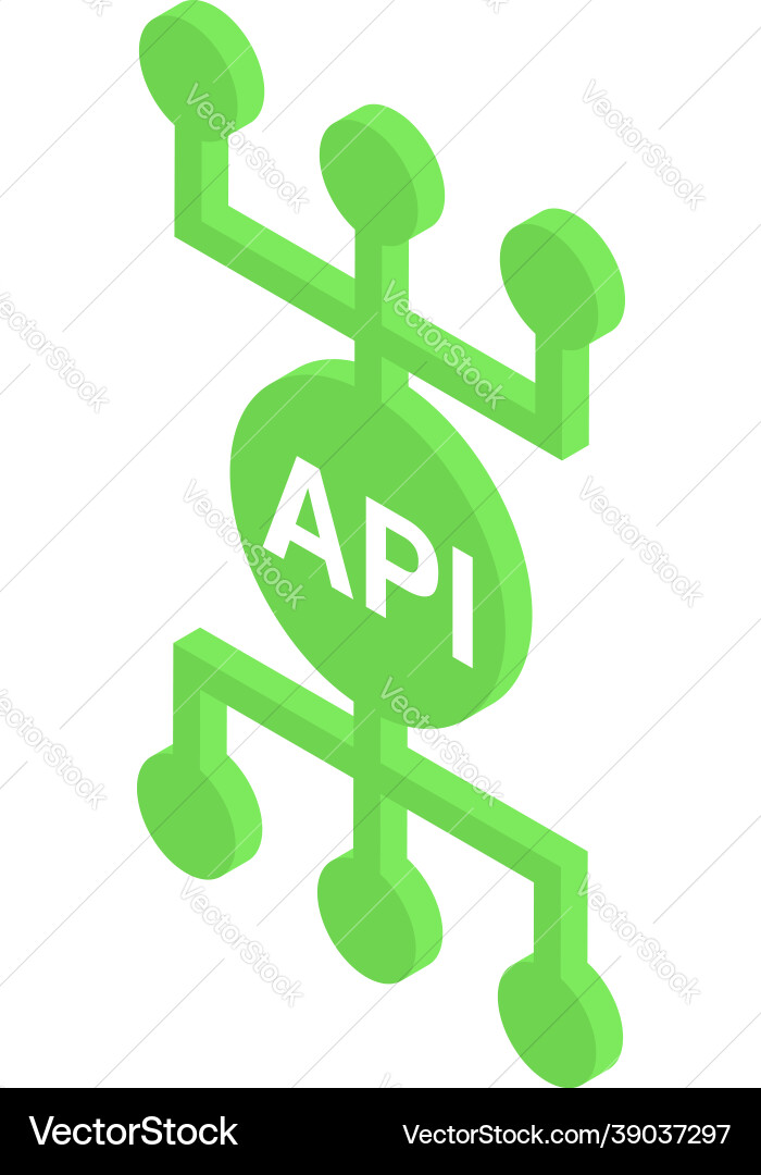 Api scheme icon isometric web data Api scheme icon isometric web data vector image