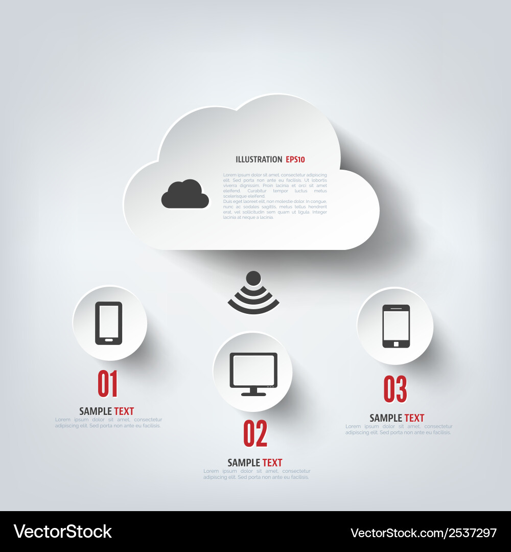 Cloud computing background with web icons social vector image