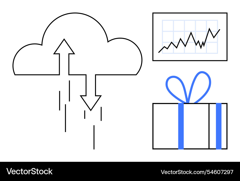 Cloud computing concept with data uploaddownload Vector Image