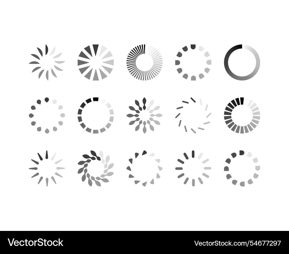 Collection loading bar status icon set of loaded vector image
