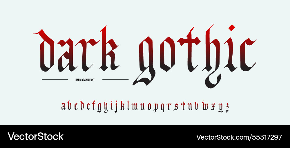 Gothic alphabet medieval handwritten typeface Gothic alphabet medieval handwritten typeface vector image