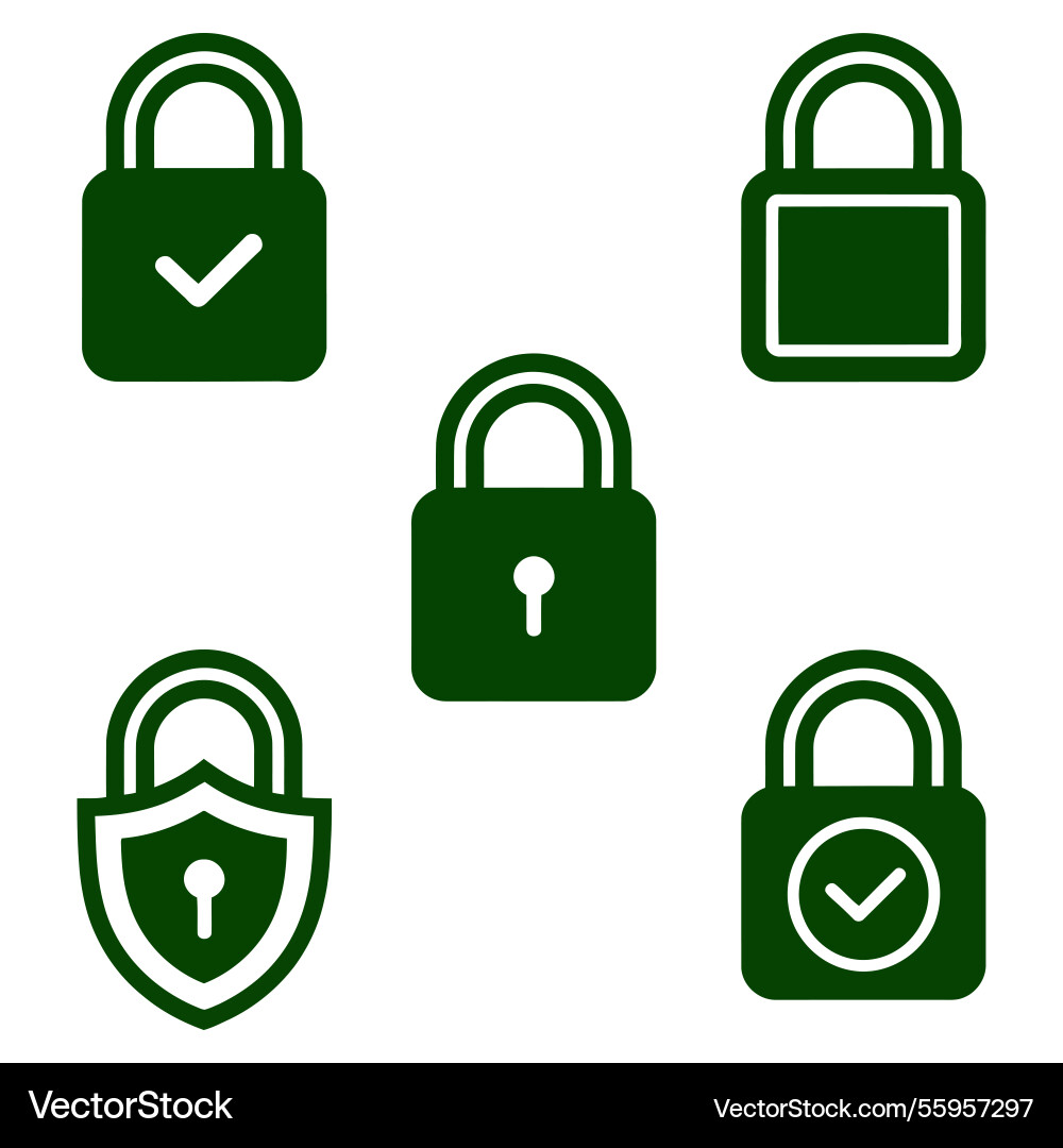 Minimalistische Vorhängeschloss-Symbole für den Datenschutz Minimalistische Vorhängeschloss-Symbole für den Datenschutz vektorbild