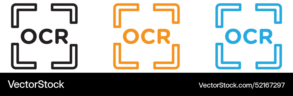 Ocr icon logo set collection for web app ui vector image