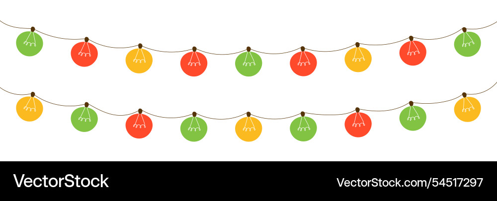 String of lights in line with sketchy doodle art String of lights in line with sketchy doodle art Vector Image