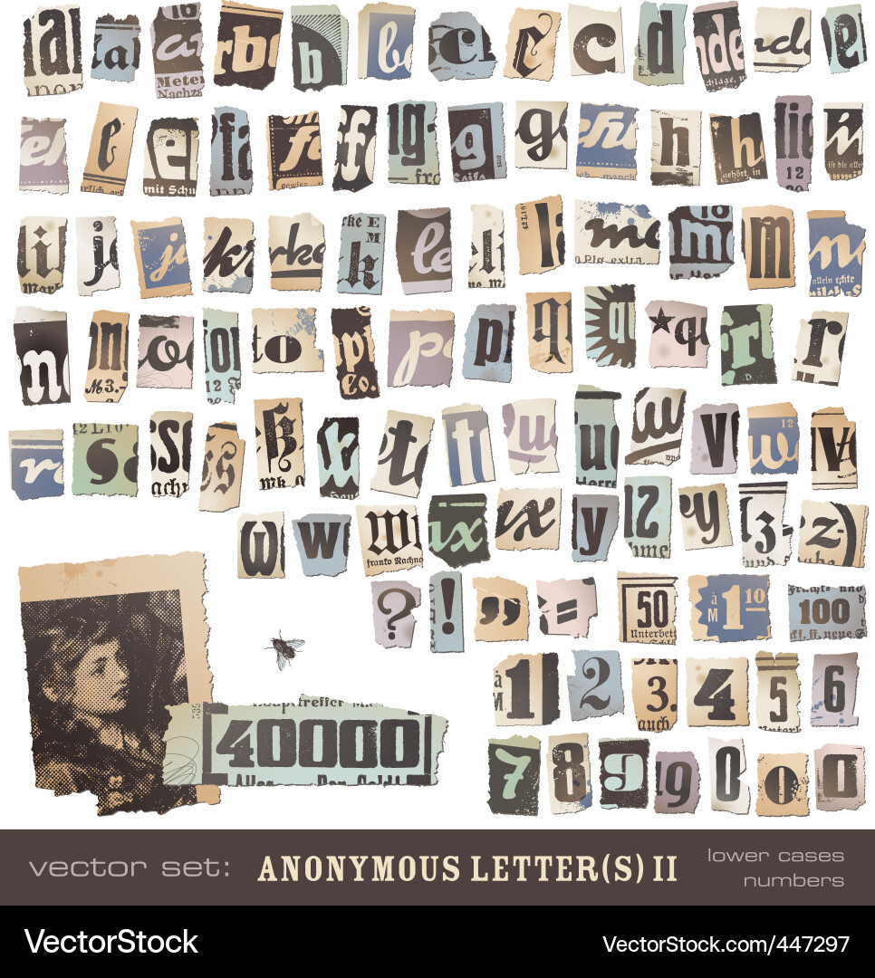 Vintage Lettering & Collage Textures Vector Image