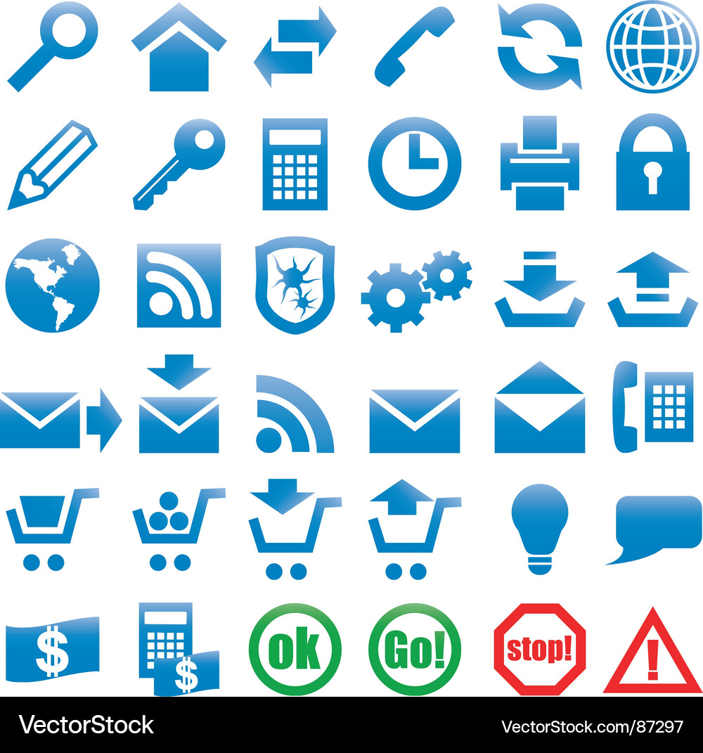 Web Icons Set Vector Image