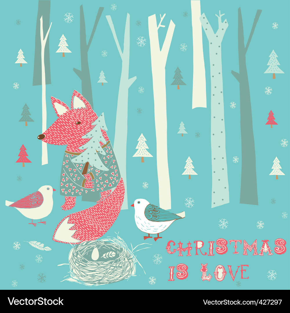 Winter Sketch Celebration Vector Image