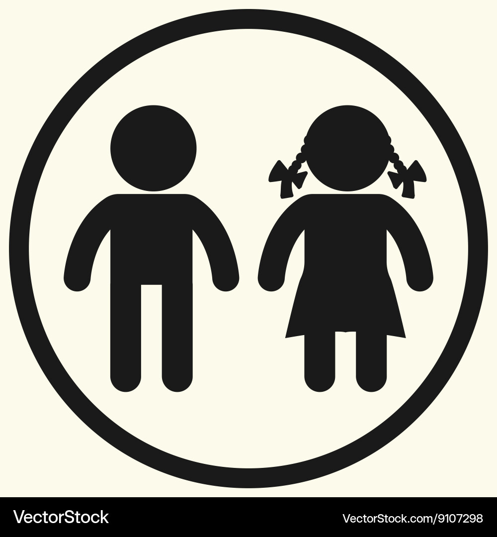 Boy and girl icons Royalty Free Vector Image - VectorStock