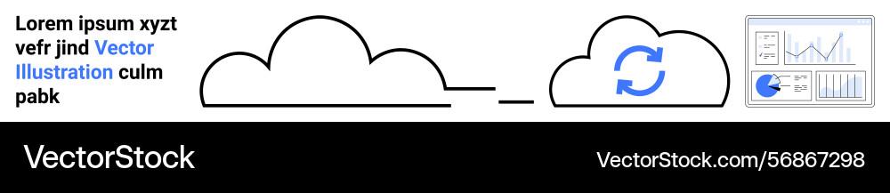 Cloud synchronization concept with data Cloud synchronization concept with data vector image