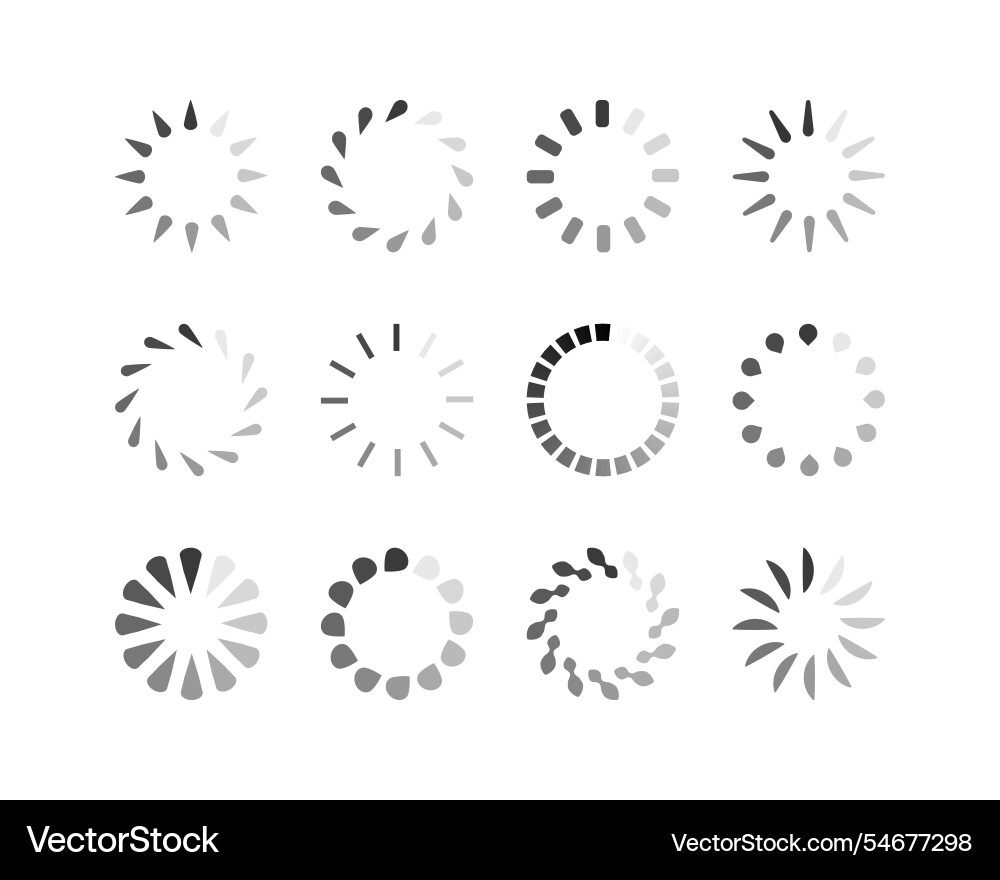 Collection loading bar status icon set of loaded Collection loading bar status icon set of loaded Vector Image