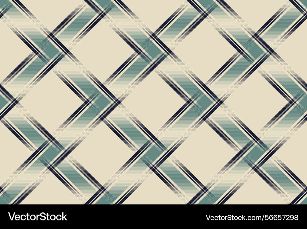 Elegant diagonal plaid pattern in soft teal Vector Image
