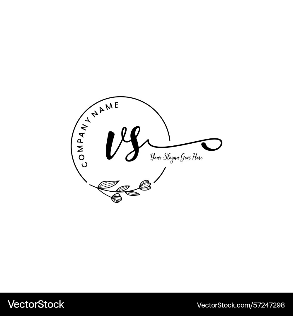 Elegant vs initial logo design with botanical Vector Image