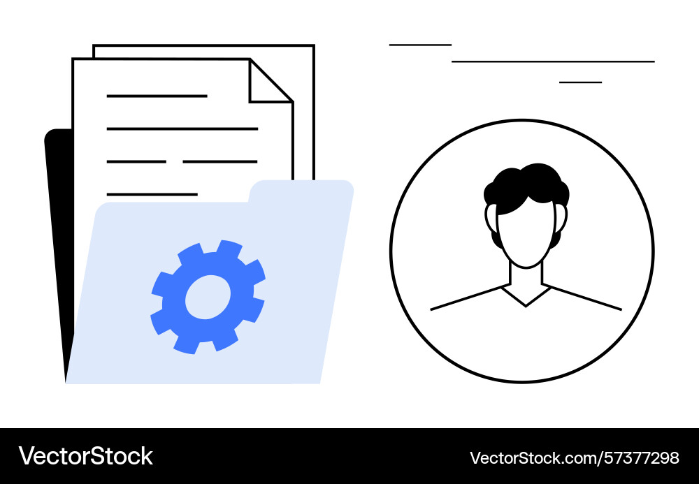 File folder with documents and user profile icon File folder with documents and user profile icon vector image