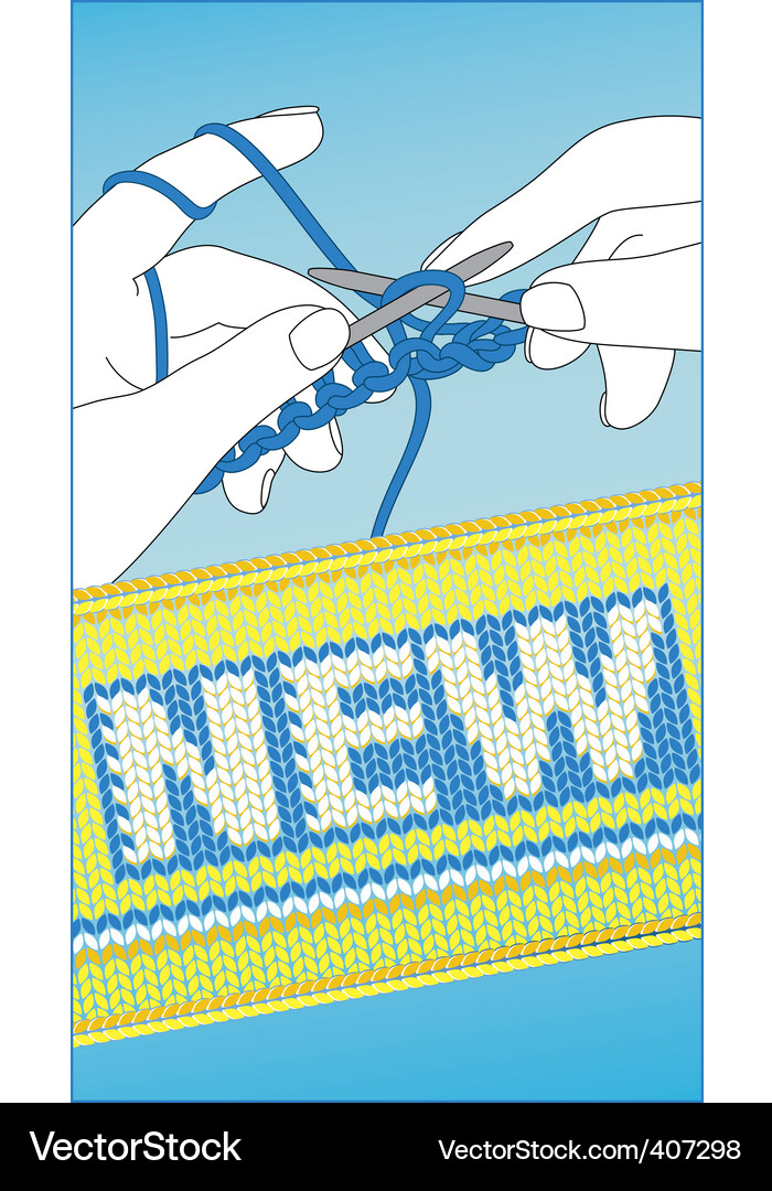 Knitting Patterns and Textiles Vector Image