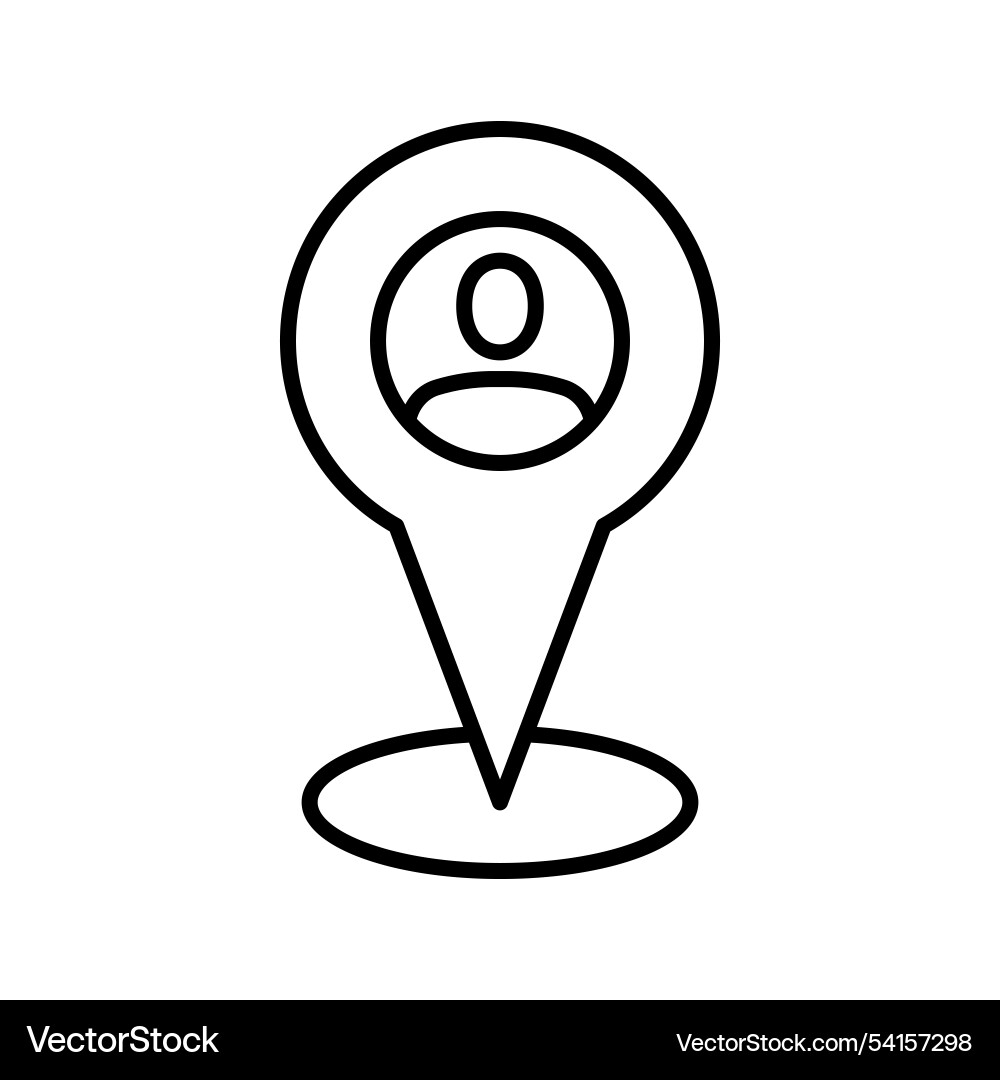 Map pointer with user icon person location pin Map pointer with user icon person location pin vector image