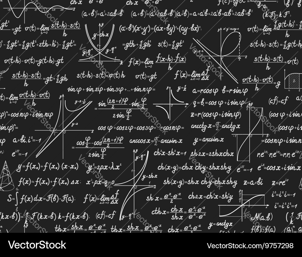 Mathematical Calculation Seamless Pattern vector image