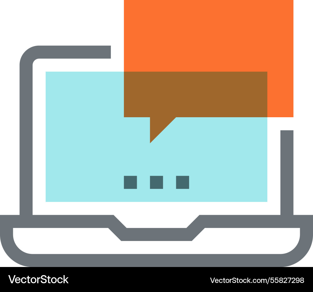 Message bubble flat line web icon concept Message bubble flat line web icon concept vector image