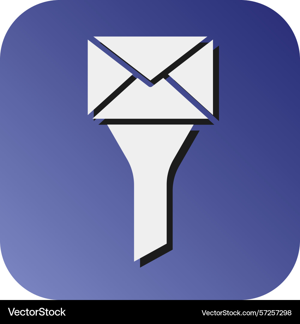 Message filtering glyph gradient background icon Vector Image