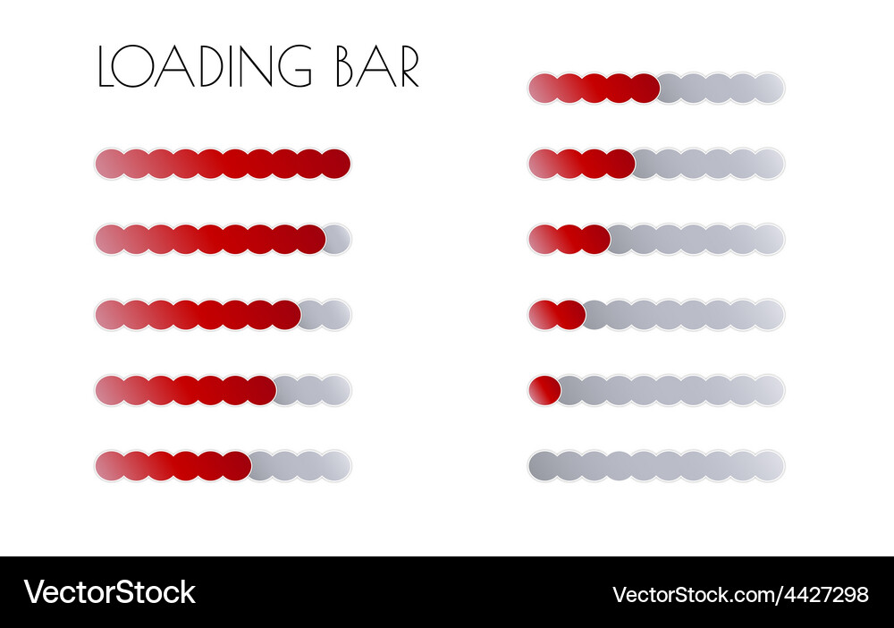 Red loading bars Vector Image