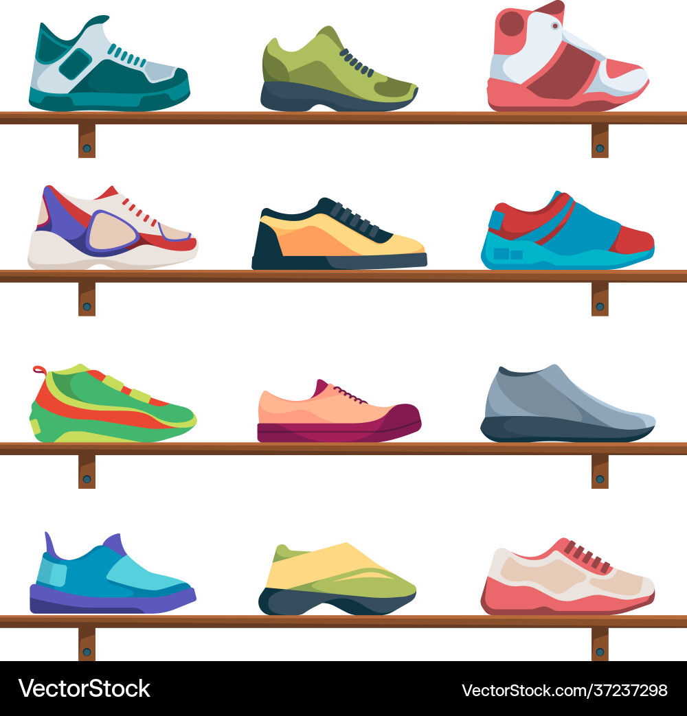 Sneakers collection sport footwear athletic Sneakers collection sport footwear athletic vector image