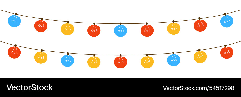 String of lights in line with sketchy doodle art String of lights in line with sketchy doodle art vector image