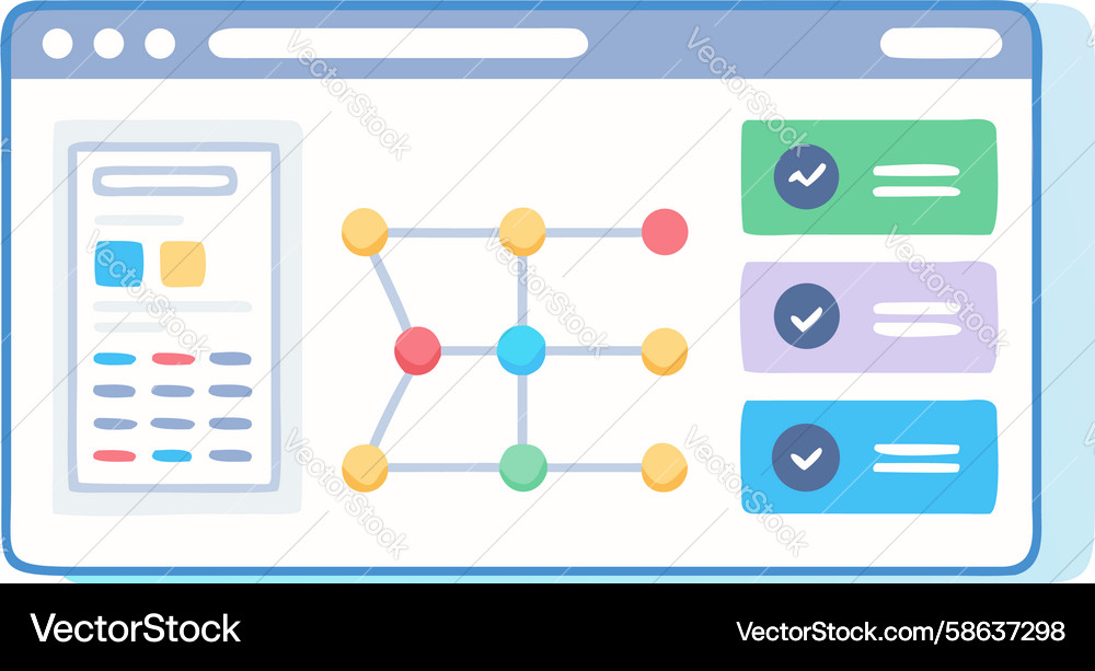 UI/UX Workflow Interface Vector Image