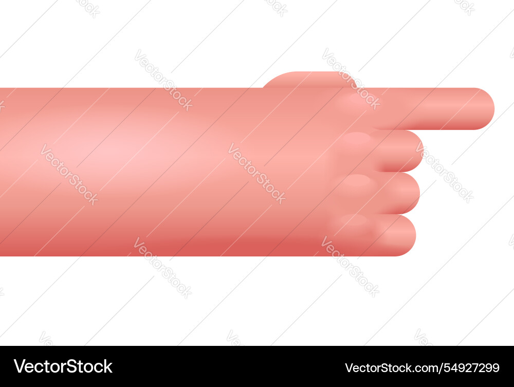 3d hand gesture pointing to some object or button vector image